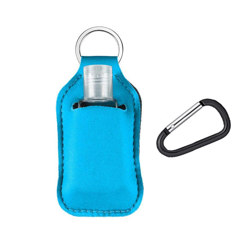 Kit de llavero desinfectante de manos reutilizable, 30ml, botellas desinfectantes para manos portátiles de viaje con funda para botella y soporte para llavero