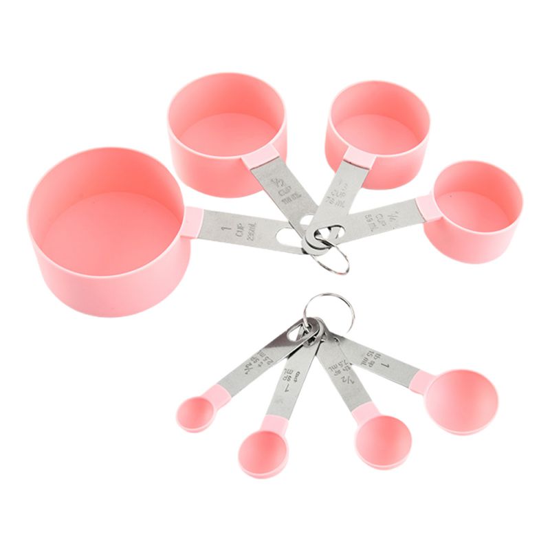 4Pcs/8pcs Multi Purpose Spoons Measuring Cup Baking Accessories Stainless Steel Plastic Handle Measure Tool Kitchen Gadgets #1: J