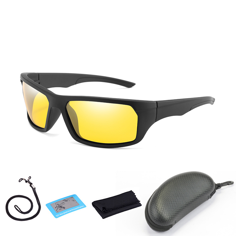 Herre polariserede solbriller udendørs sportsfiskebriller kvinder vandring kørebriller cykel cykling briller med æske: F03 med kasse