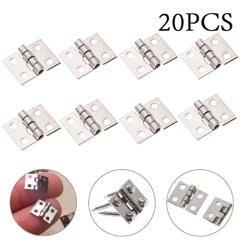20pcs/lot Mini Cabinet Hinges Furniture Fittings Decorative Small Door Hinges for Jewelry Box Furniture Hardware 8mm*10mm