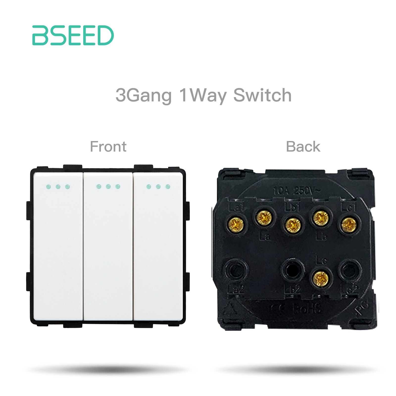 BSEED Wall Light Switches Parts White Glass Frames... – Vicedeal