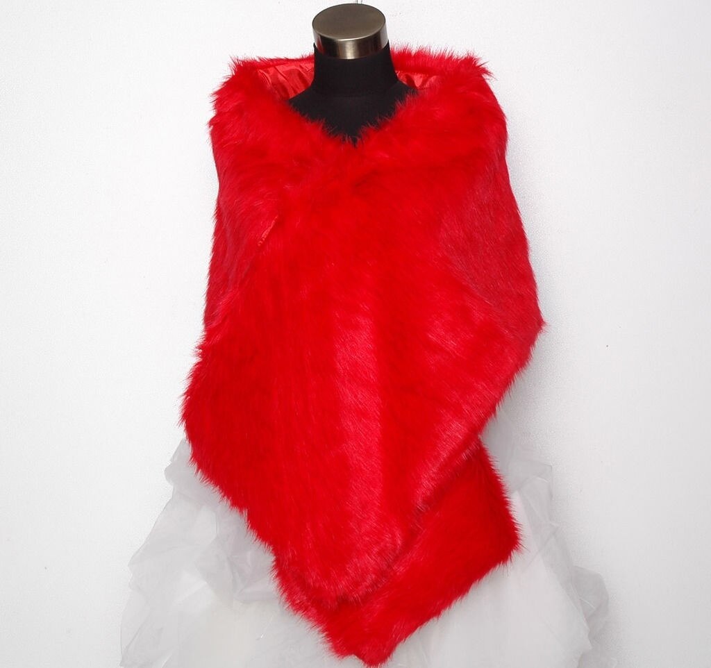 Mode Bruids Faux Fur Lange Sjaal Stola Wraps Shrug Sjaal One Size