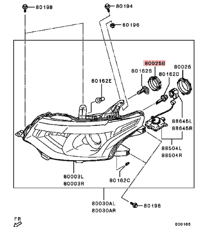 Outlander3 Cover, Koplamp Bulb Socket Grootlicht Originele 8301C683
