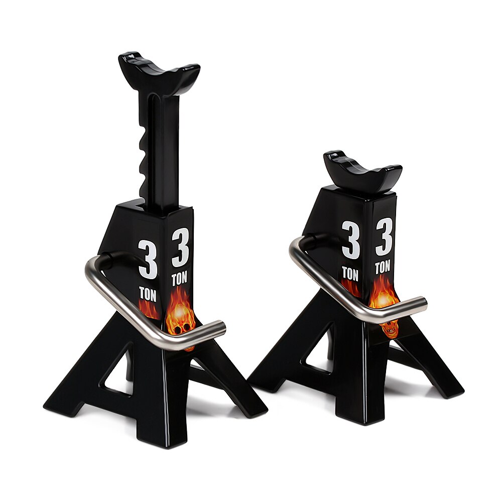 INJORA 2PCS Metal Height Adjustable 3T 6T Jack Repair Stand for 1/10 RC Crawler Car Traxxas TRX4 TRX6 Axial SCX10 90046: 3T Black