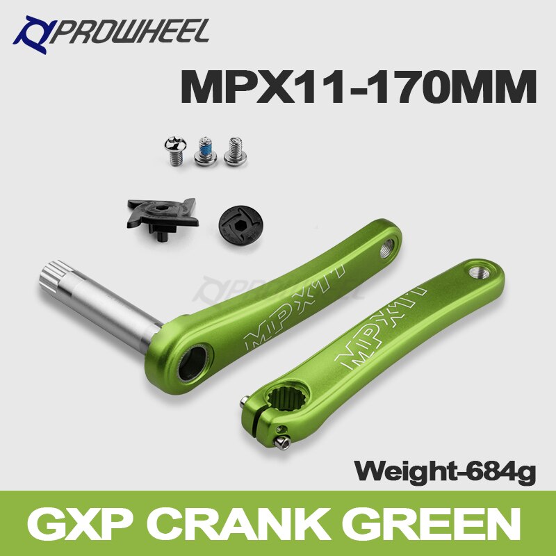 Prowheel mpx 11 kranksæt 170mm 175mm 8/9/10/11/12 hastighed krumtap med bundbeslag bb til kompatibelt sram gxp tandhjul: Grøn