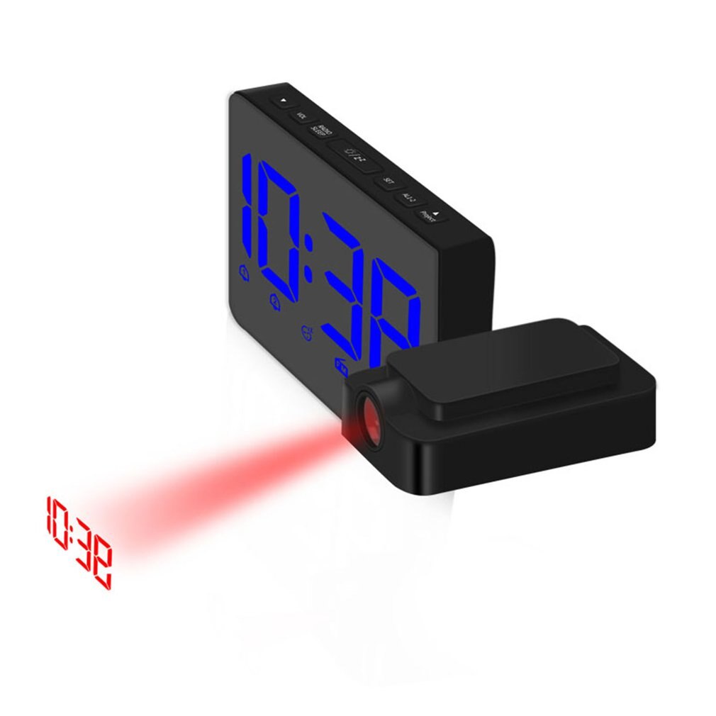 TS-3211 RLED Attention Projection Digital LCD Snooze Alarm Clock Projector Color Display LED Backlight Bell Timer: HM10703