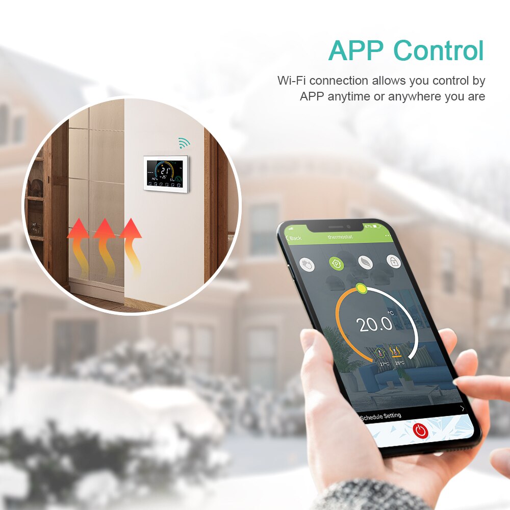 Smart WiFi Smart Programmable Thermostat Voice APP Control LCD Water/Gas Boiler Heating Thermoregulator For Echo Google Home