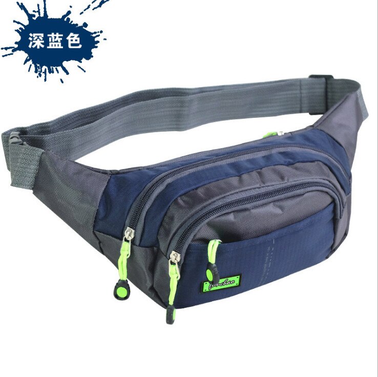 Zak Canvas Unisex Fanny Pack Taille Hip Belt Bag Purse Pouch Pocket Reizen Running Sport Bum Waterdichte: Deep Blue