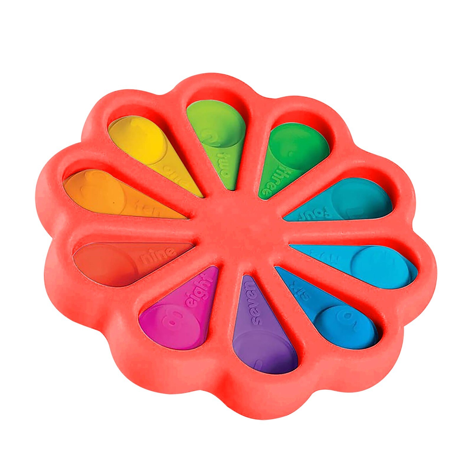 Fidget Simple Dimple Toy Flower Fidget Toys Stress Relief Hand Toys Early Educational for Kids Adults Anxiety Autism Toys 5color: Orange Red