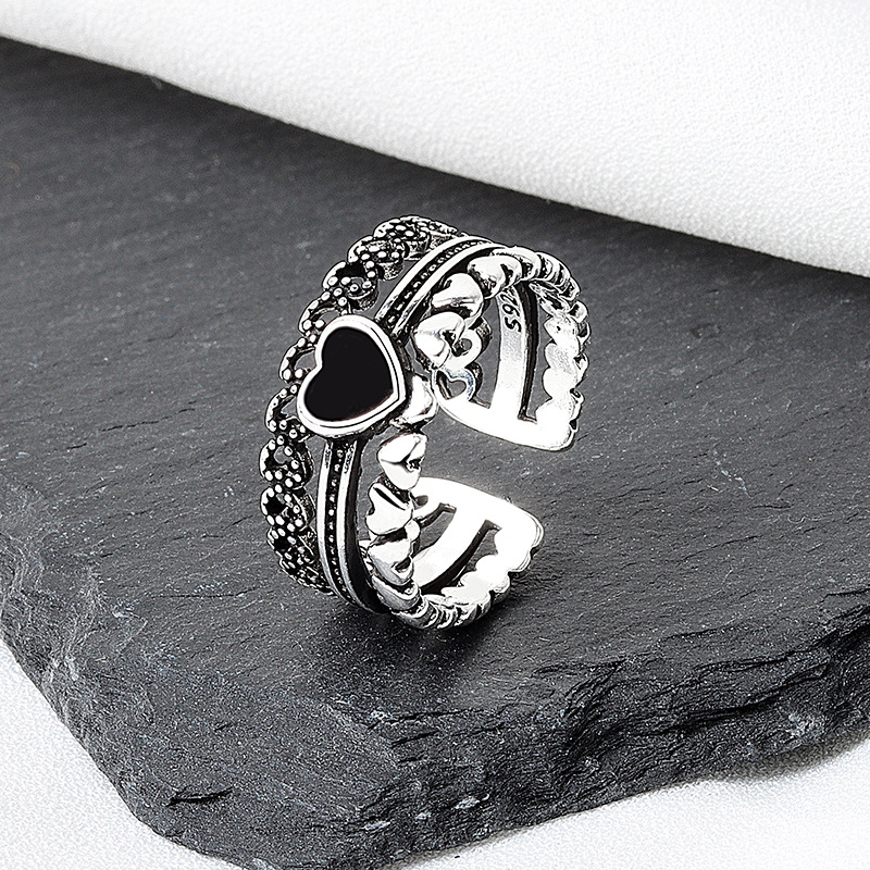 Regalo romantico delle donne all'ingrosso dei monili dell'anello di fidanzamento delle signore del cuore di amore placcato argento 30% a buon mercato