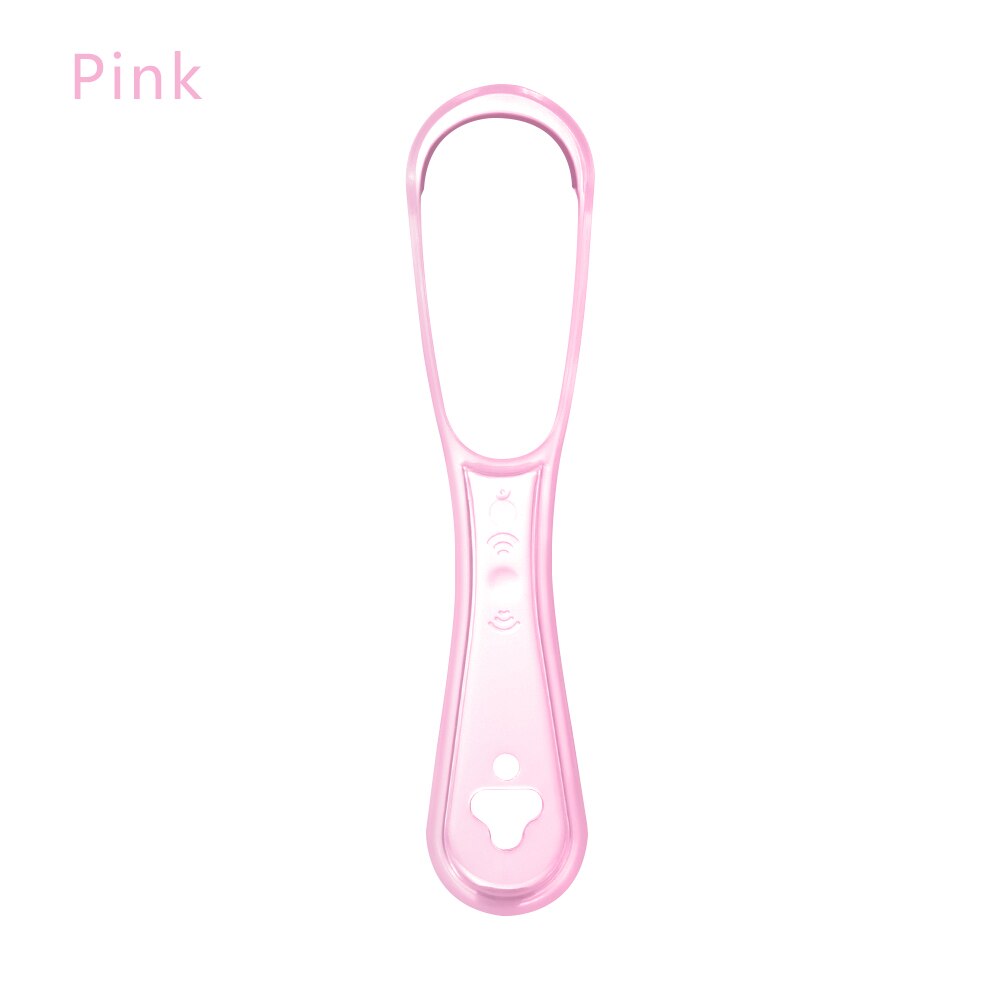 Unisex Silicone Tongue Scraper Double Sided Tongue Cleaning Oral Hygiene tool Bad Breath Health Care Tool Food Grade Material: Type2-pink
