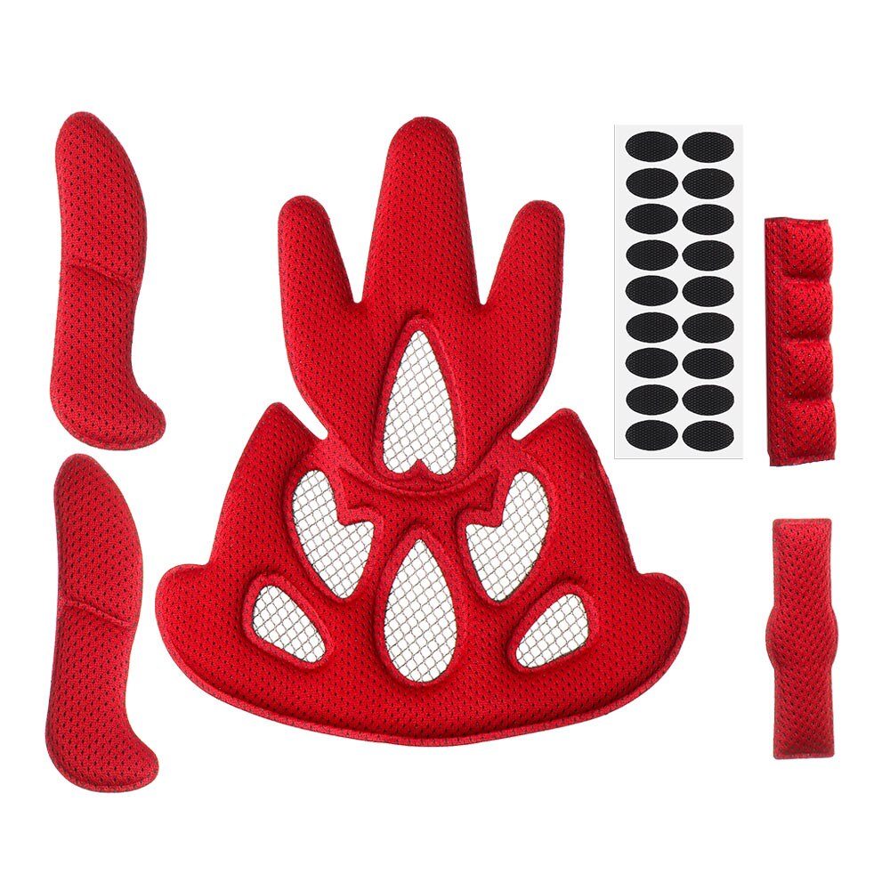 kit di imbottitura interna in spugna sigillata per casco impostato di cuscinetti in schiuma universale per casco da ciclismo per bicicletta: impostato 2 rosso