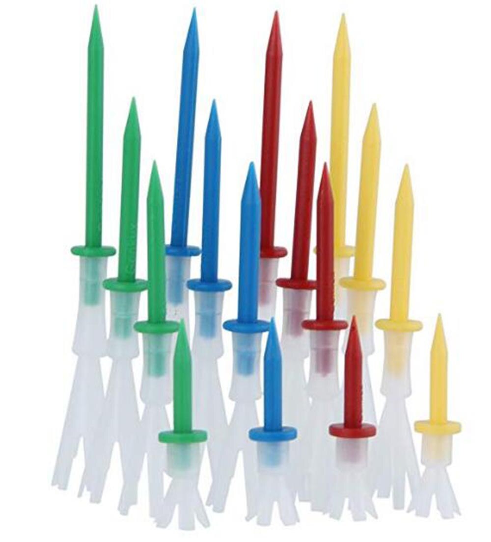 CRESTGOLF Multi Color Plastic Golf Tees 3-1/4 Inches Golf Tees 3.25'' Tee 4 Yards Gonkux Golf Accessories 12pcs/Lot