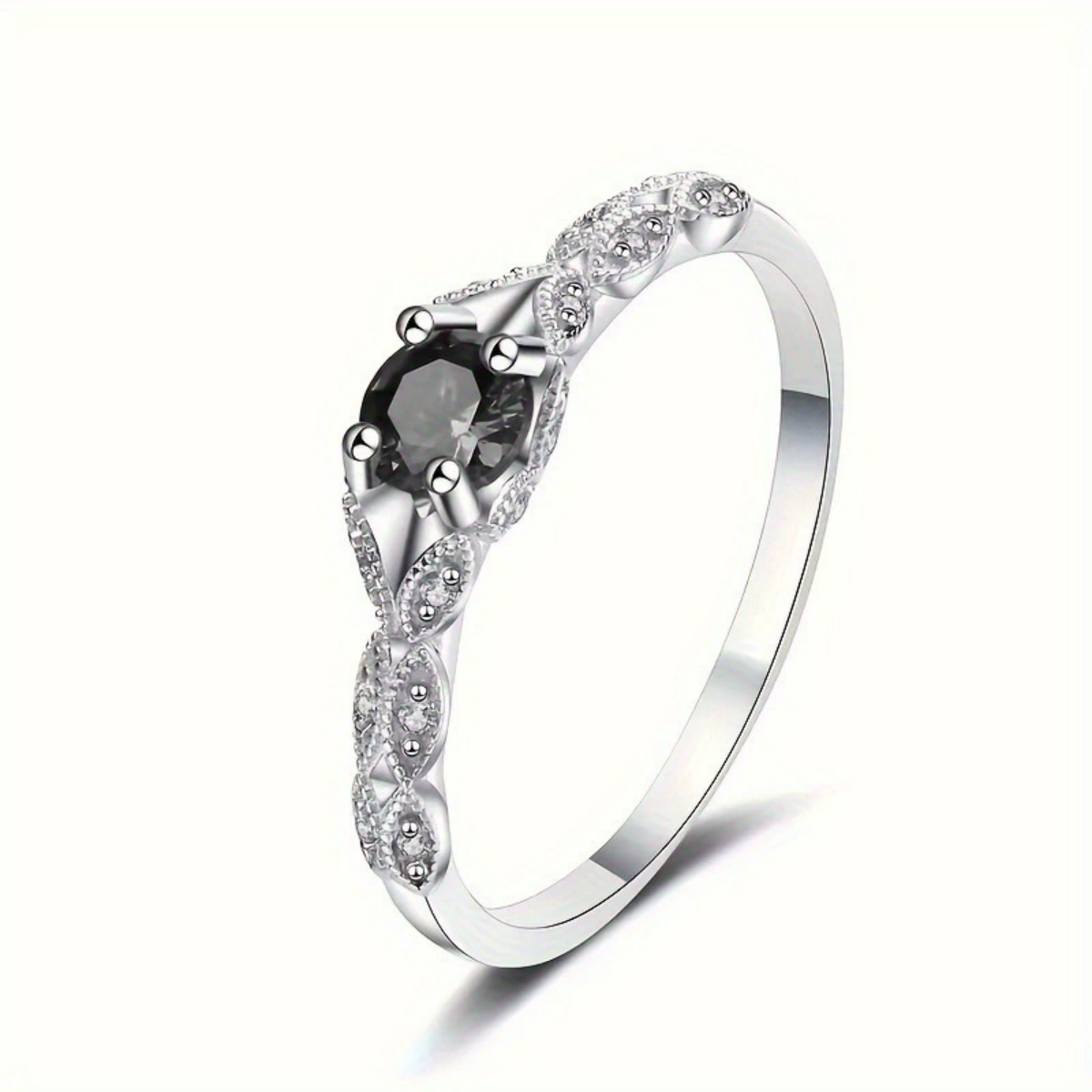 Anillo de plata ligero de lujo con circonita amatista para mujer, anillo con temperamento de gema de simple europea y americana: 6 / Rojo