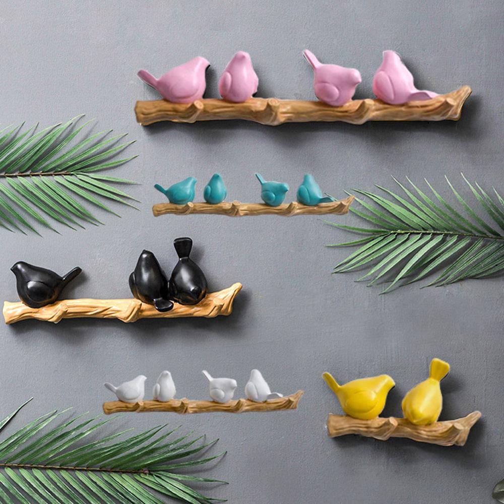 Colgador de pared con pájaros de resina, gancho para colgar llaves, abrigos, toallas, sombreros, bolsos, para sala de estar, cocina, accesorios para el hogar, decoración de paredes