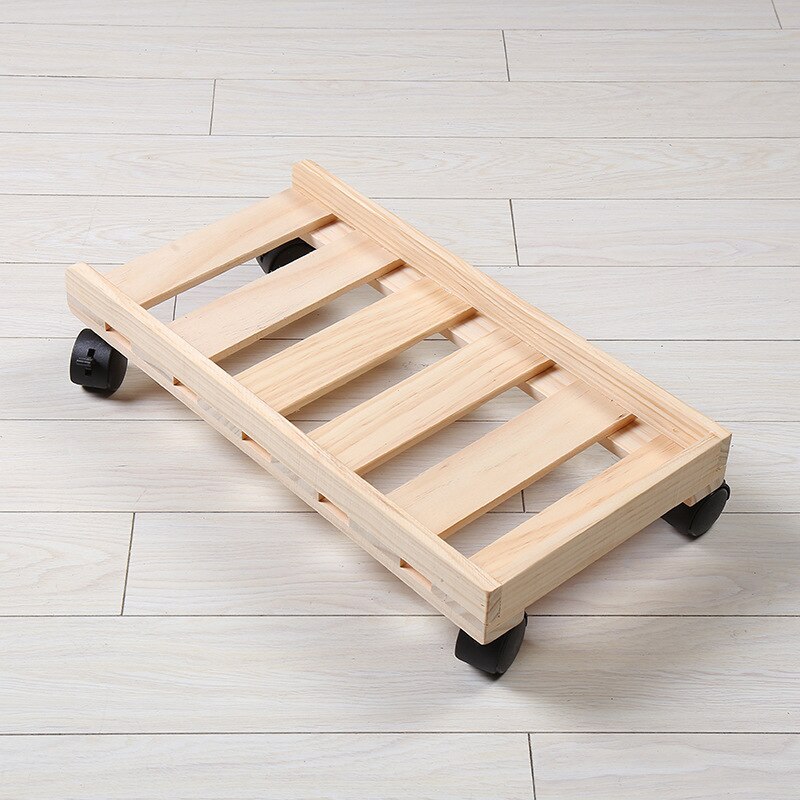 Computer Caster Tower Office Holder Solid Wood PC Case Adjustable Heat Dissipation Desktop Moving Tray Rolling Wheels