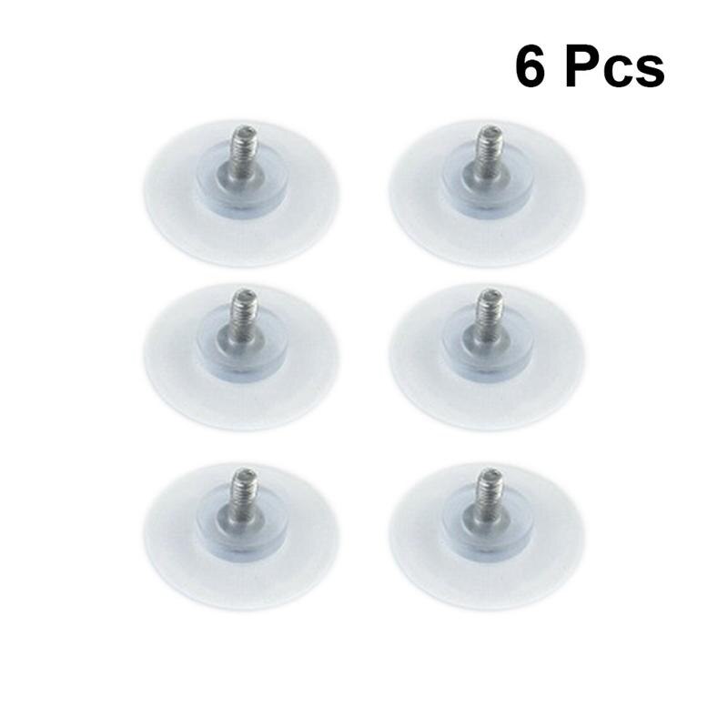 6 stk 4mm møbel skrivebord glass pvc gjennomsiktig anti-kollisjon sugekopper sugehengeputer med skruer til glassbord