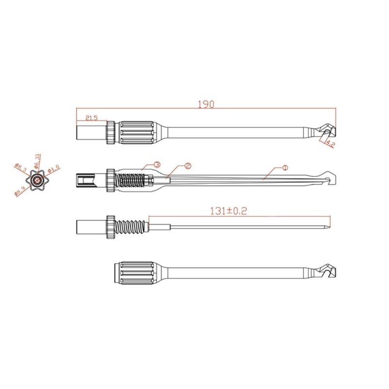 2 Kit de plomb d'essai automobile crochet de sonde de puissance 4mm outil banane fil de perforation multimètre bâton d'essai