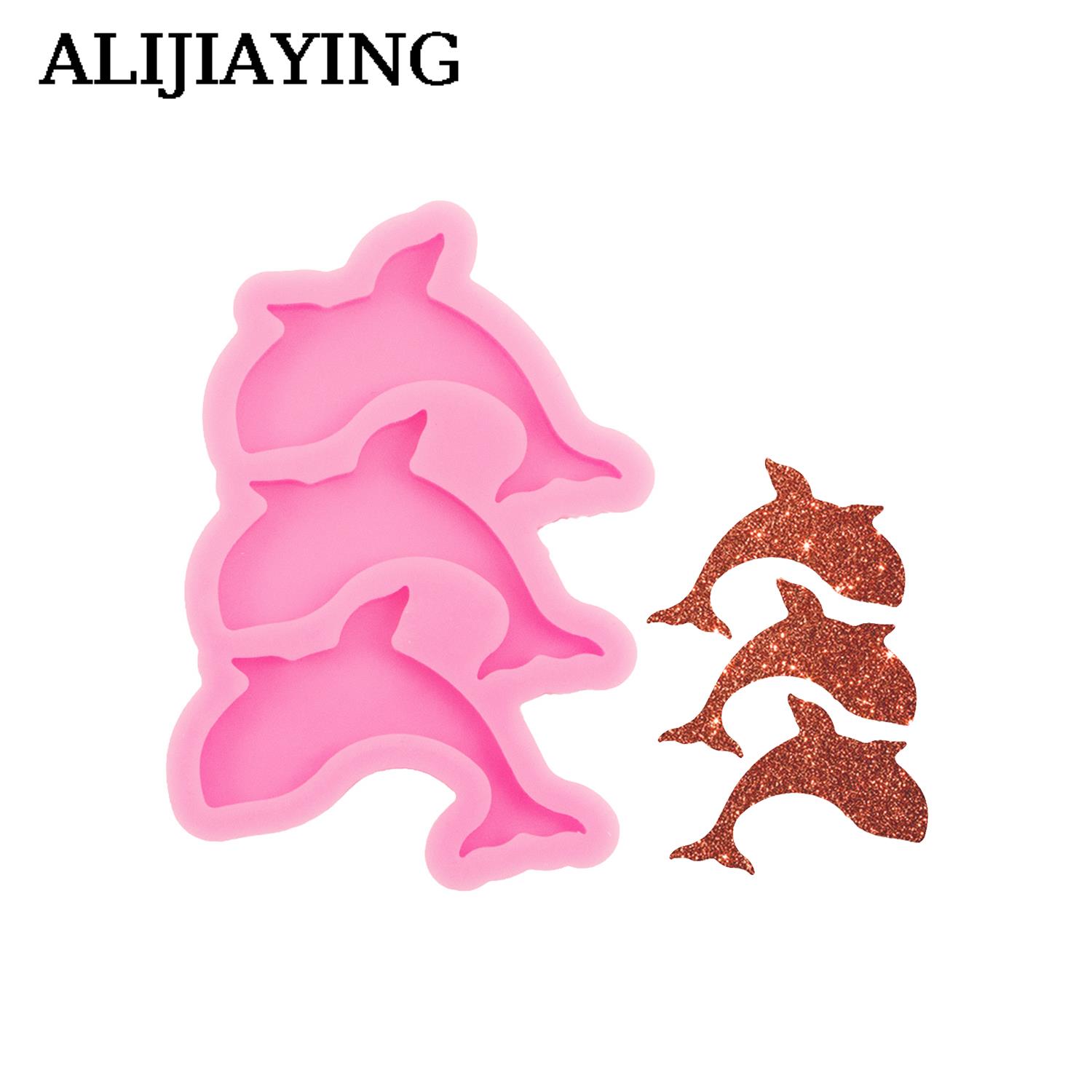 DY1537 Glossy Mini Dolphin Epoxy Resin Silicone Molds Crafts Art, Cat Fondant Chocolate Candy DIY Cake Mould: Burgundy