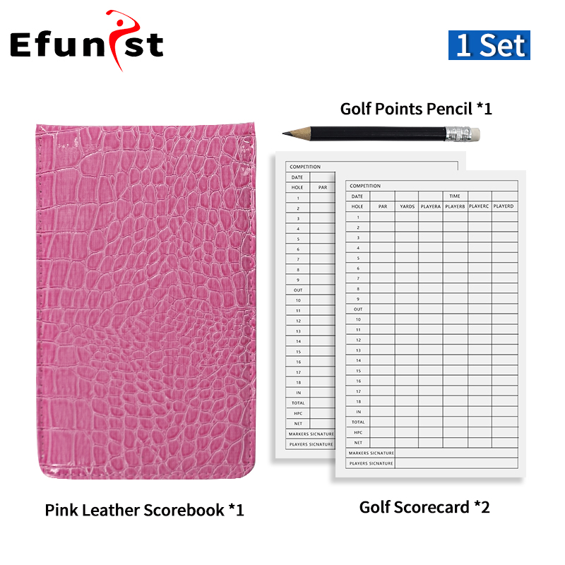 Golf Score Book PU Leather Material Score Notebook With Pencil And Score Card Easy To Use Of Golf Supplies: Blue