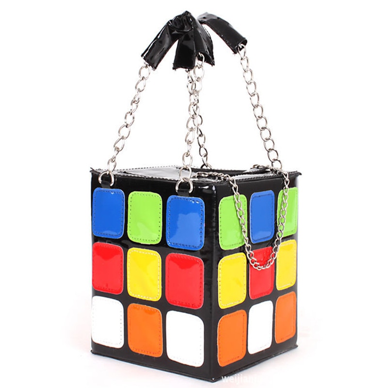 lindo Cubo de Rubik forma llevar a mano bolso mujer bolsos y bolsos de de lujo