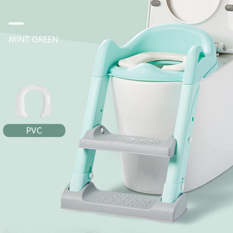 Komfort bekvemmelighed baby barn potte toilet træner sæde trin skammel stige justerbar træningsstol echelle pot siege toilette: Myntegrøn