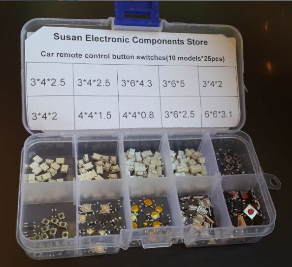 10 models 250 pcs Tactile Push Button Switch Micro Switch Car remote control button switches