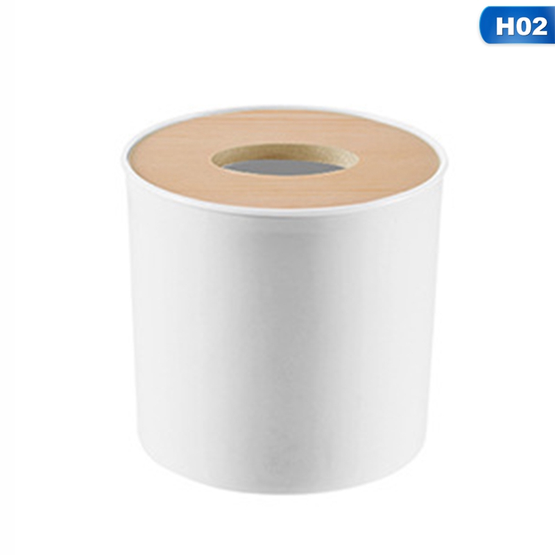 Tissue Roll Paper Wooden Tissue Box Home Bathroom Car Tissue Box Container Towel Napkin Log Tissue Holder: H02