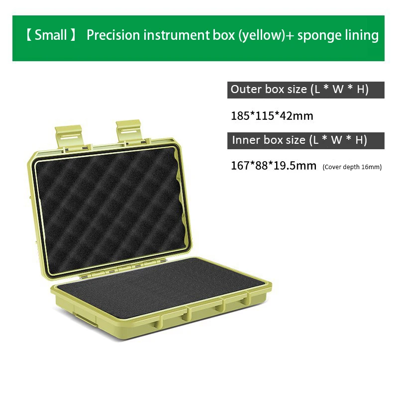 1PC waterdichte opbergkoffer draagbare hardware gereedschapskist met spons verzegeld schokbestendig veiligheid bescherm apparatuur doos gereedschap organisator: Black