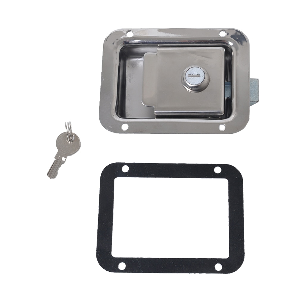 2pcs Marine Boat Car Truck Trailer Camp Stainless Steel Handle Lock Tool Box Paddle Slam Latch - Locking Style with Keys