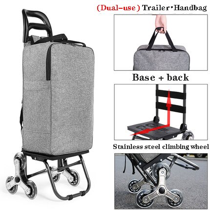 Huishoudelijke Draagbare Vouwen Trap Klimmen Winkelwagentje Boodschappen Rugzak Trolley Handtas Mountainbike Bagage Winkelwagen: M