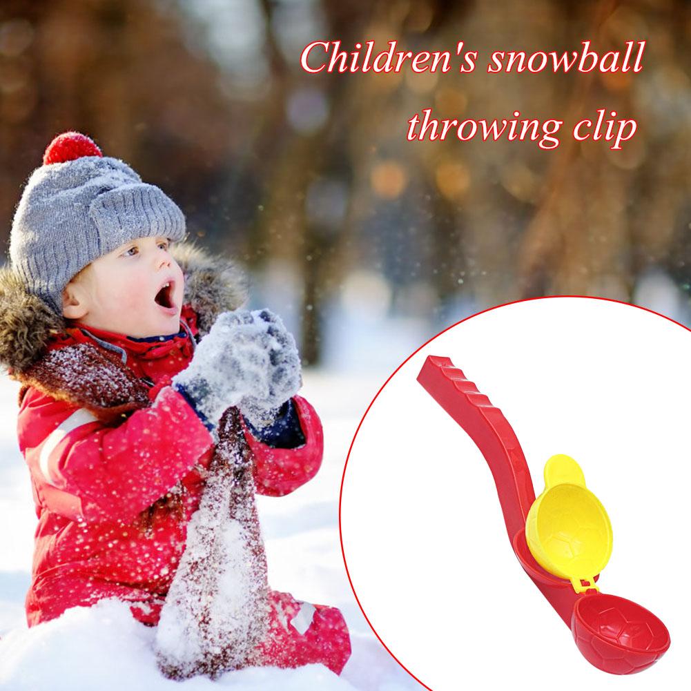 Willekeurige kleur kinderen sneeuwbal maker mal clip winter buiten sneeuwballengevecht clip mal gereedschap speelgoed grappige gooi sneeuwballen clips