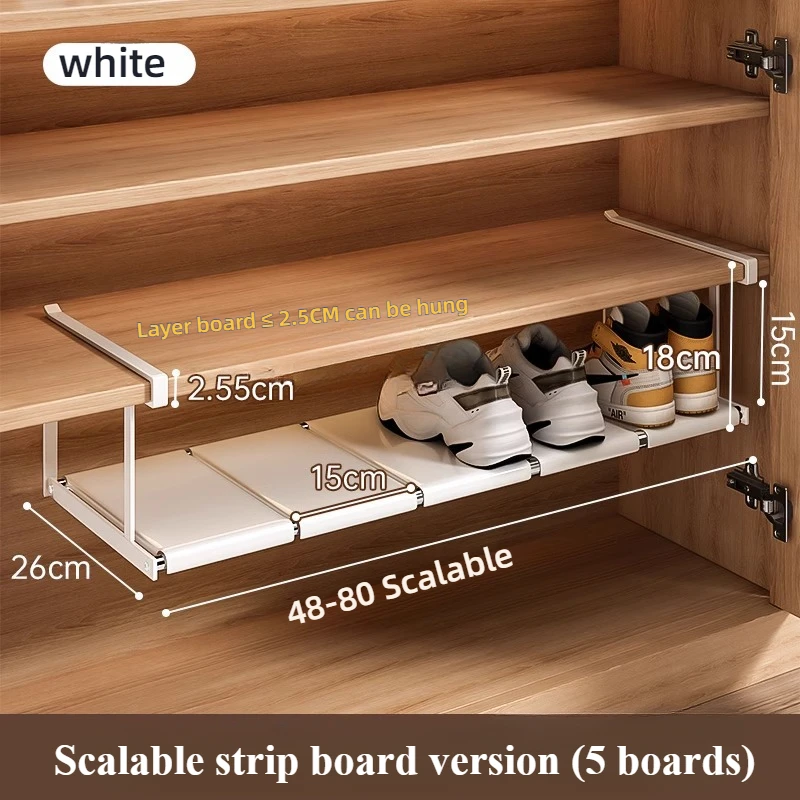 Shoe Rack Retractable Shoes Cabinet Shelf Simple Layered Partition Shoe Tray Storage Household Space-Saving Hanging Shoes Basket: Blue