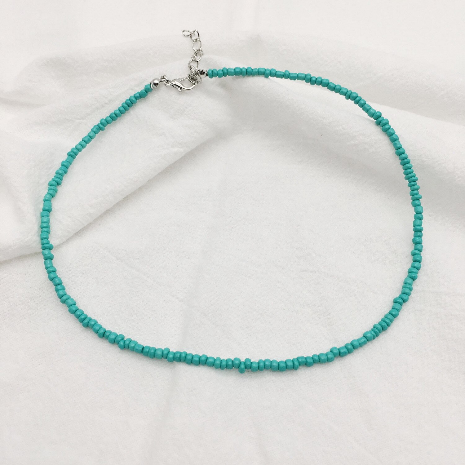 Proste koraliki Strand naszyjnik kobiety String z koralikami krótkie Choker naszyjnik biżuteria Chokers naszyjnik prezent plaża biżuteria Bijoux: 6