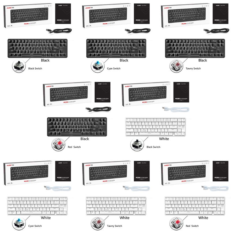 Wired Bluetooth 68 Keys with Anti-ghosting Mechanical Keyboard for Ajazz K680t Different Backlight Modes