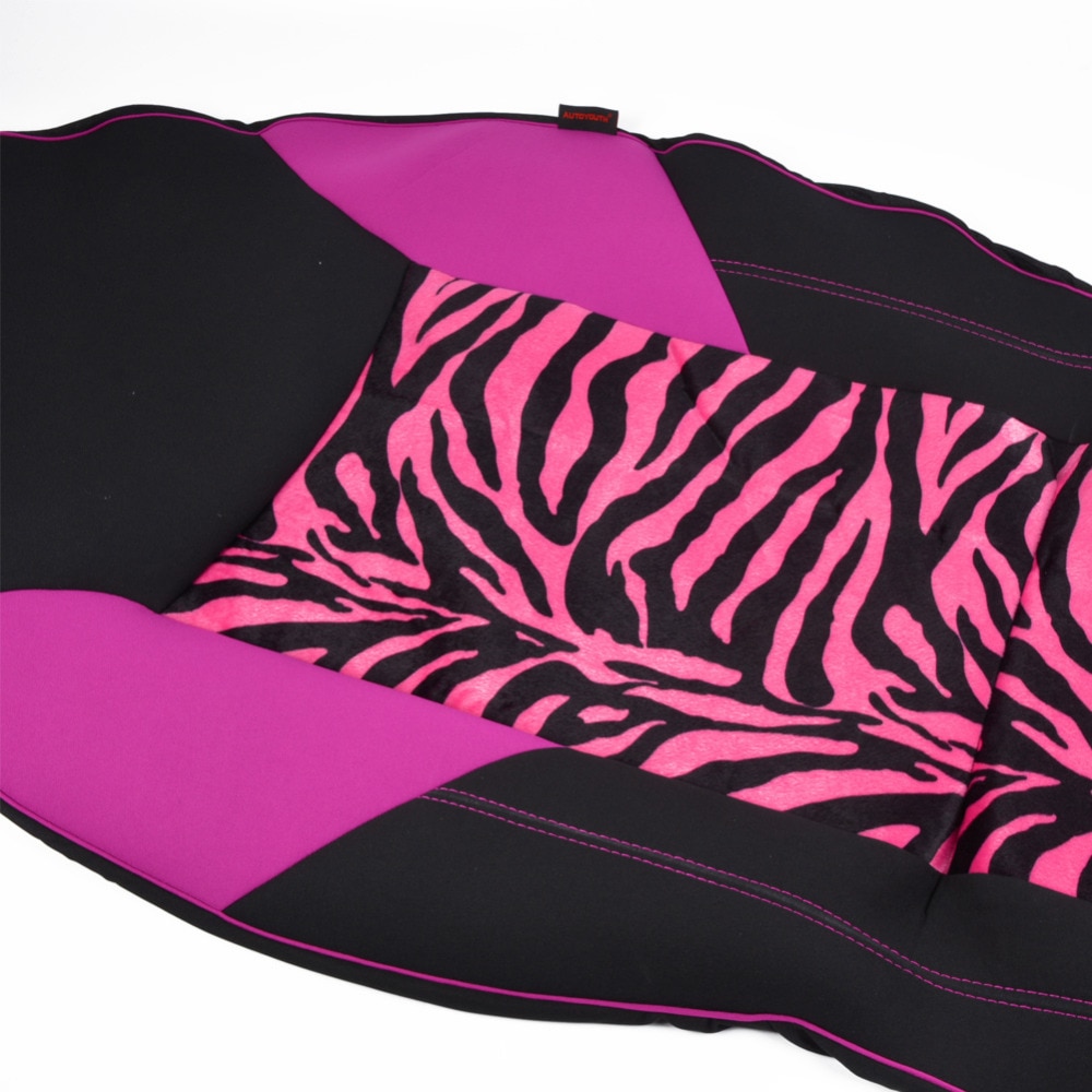 Autoyouth främre bilstolsöverdrag universal passform för de flesta hinkstolar zebratryck bil-styling rosa biltillbehör 1pc