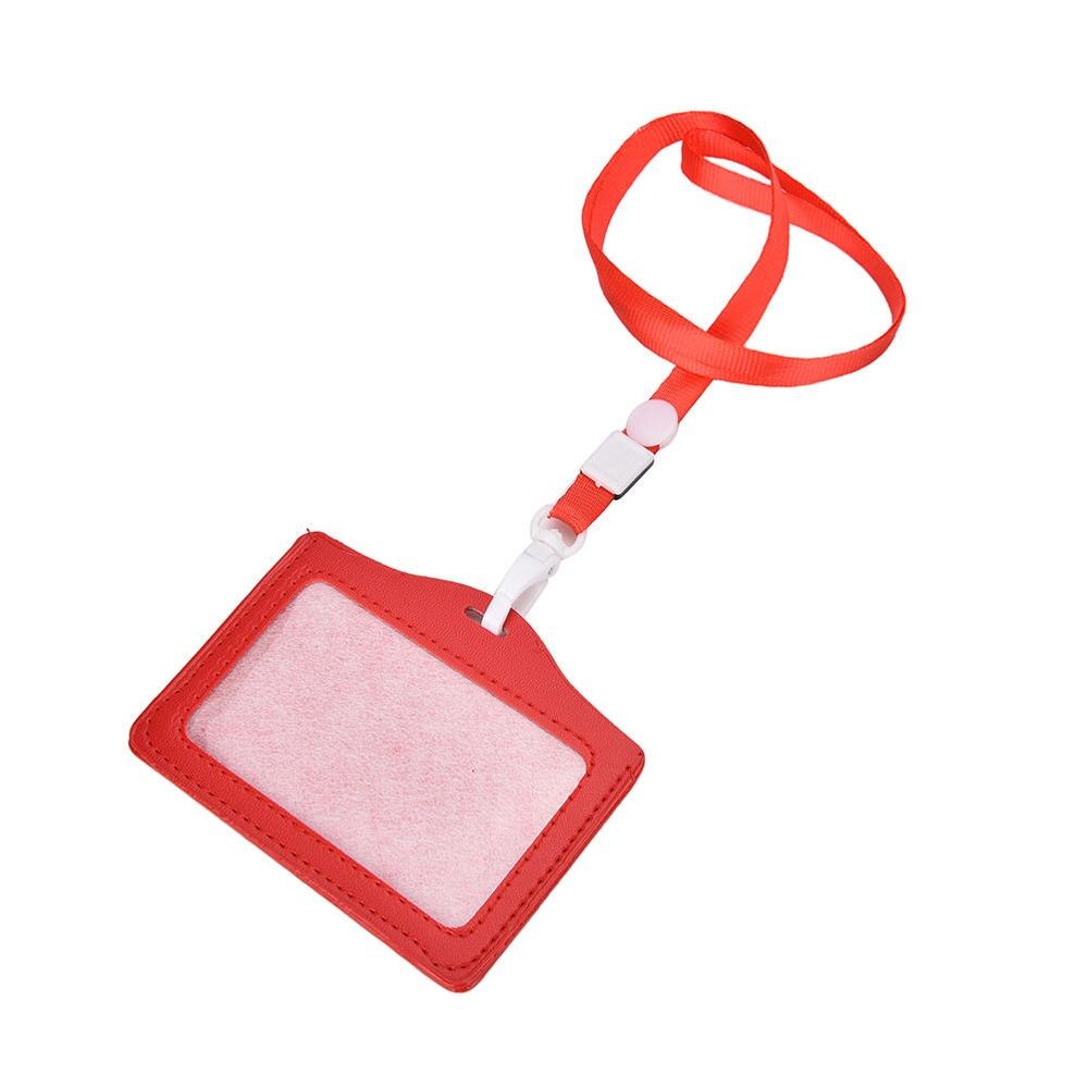 ID Naam Kaarthouder Id-kaart Lanyard Bank Credit Card Cover Waterdichte Identiteit Badge Holder Neck Strap: red