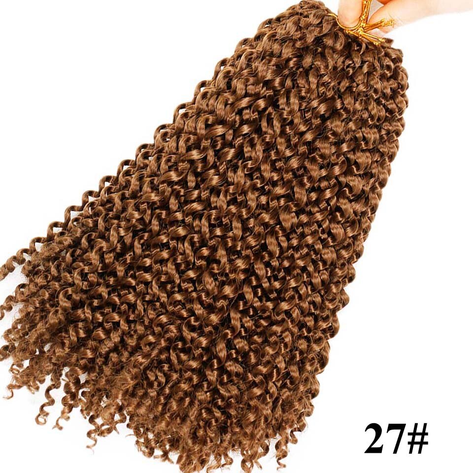 Extensiones de pelo sintético Marley, trenzas trenzadas de ganchillo estilo bohemio, de 14 pulgadas, rizado Afro, para mujer: 27