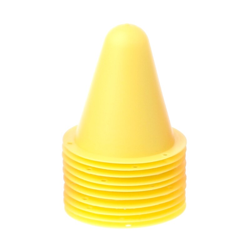 10 Pcs Skate Marker Cones Roller Football Soccer Training Equipment Marking Cup Marker Cones Slalom Roller skate pile cup: Yellow