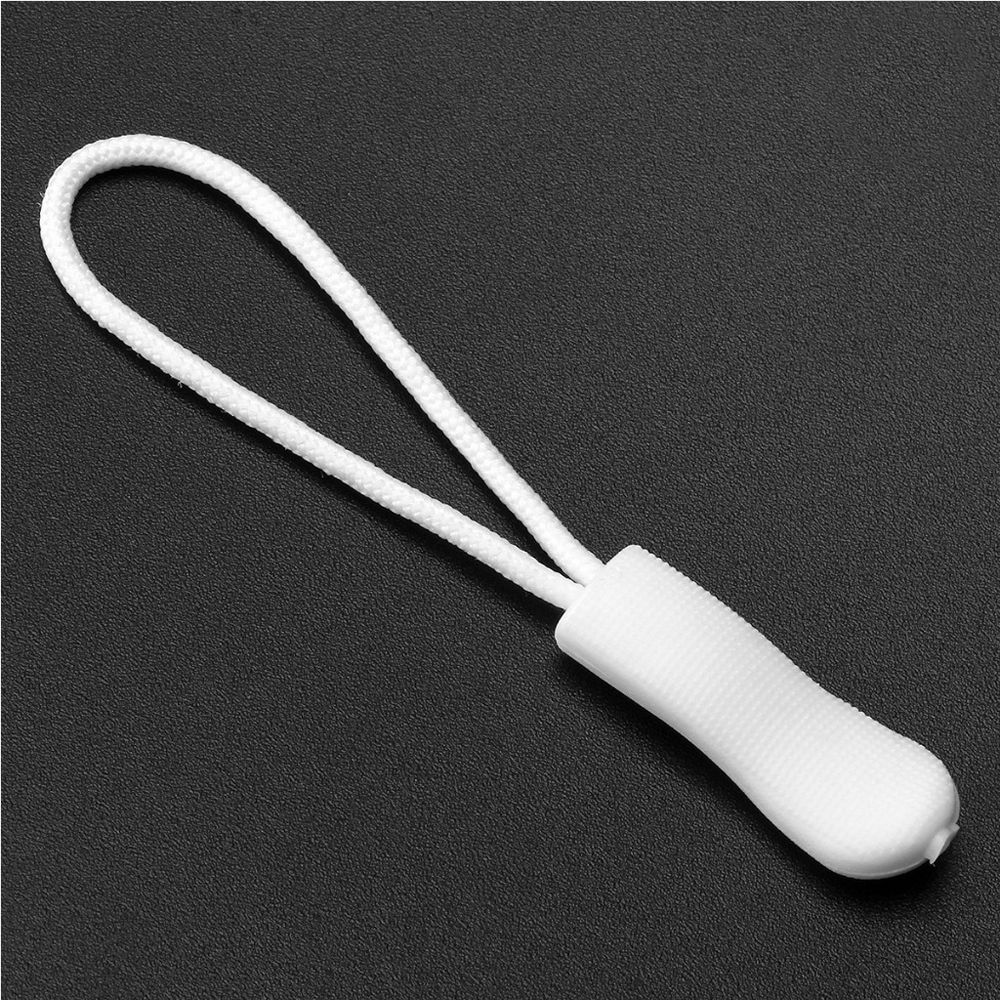 20Pcs Zipper Pull Puller End Fit Rope Plastic Zipper Rope DIY Bag Clothes Sewing Accessories: white