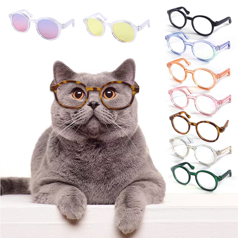 Funny Pet Cute Glasses Plastic Transparent Cat Sun Glasses Dog Teddy Personality Pet Dress Up Pet Supply Decoration Accessories