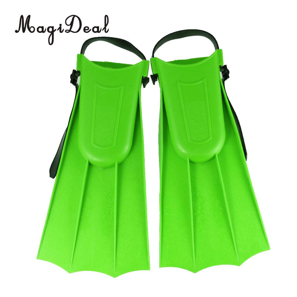 MagiDeal Adults Adjustable Flippers Fins Swimming Diving Learning Tools S/M/L/XL for Swimming Snorkeling Diving Fins Children: M Green