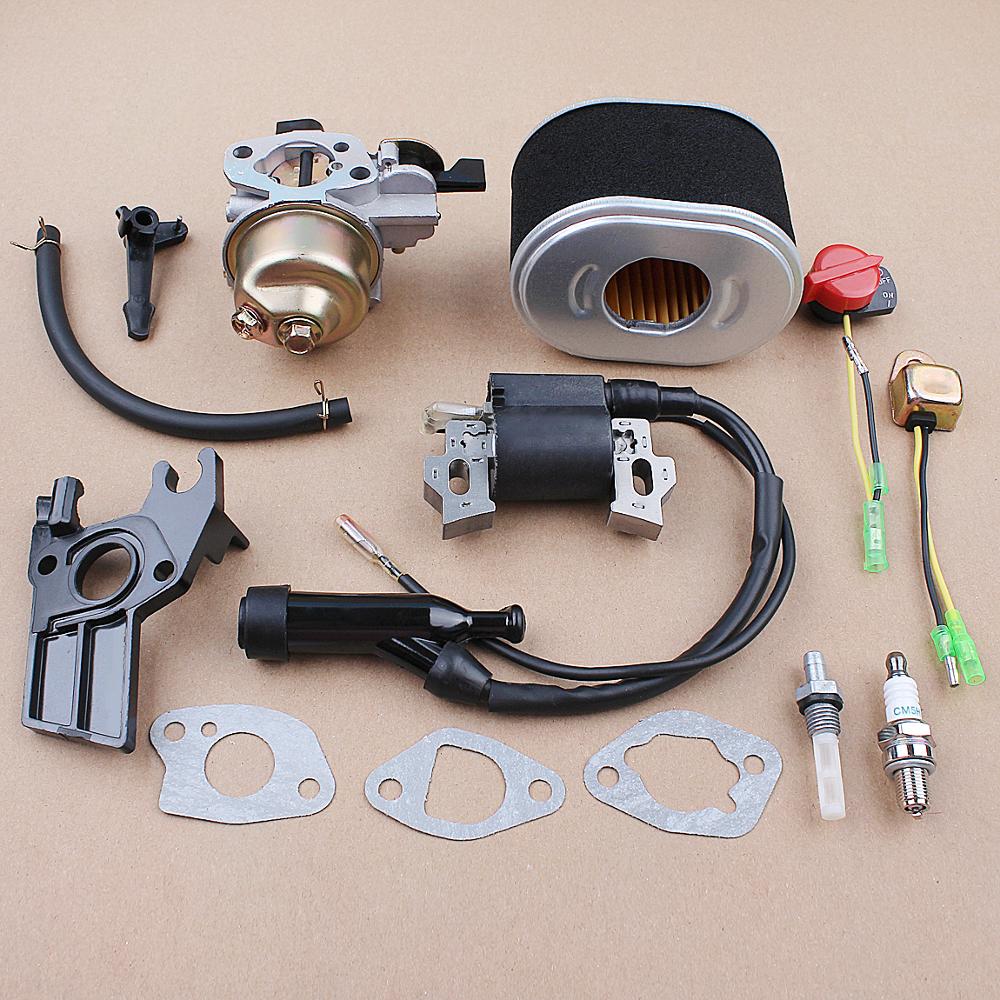 Carburetor Ignition Coil Spark Plug Air Filter Kit for Honda GX160 GX200 5.5HP Engine Carb Replacement Parts