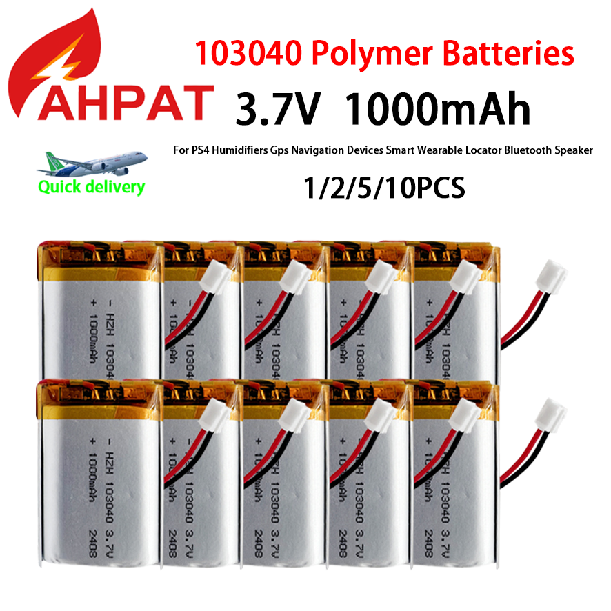 3.7V 803040 1000mAh Rechargeable Polymer lithium ion / Li-ion battery for MP3 player alarm speaker DVD GPS VR Car DVR