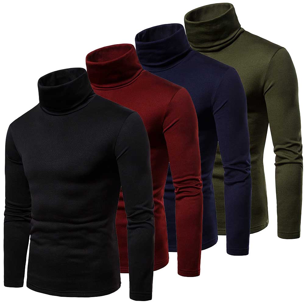 Mens Thermal Turtle Neck Skivvy Turtleneck Sweaters Stretch Shirt Tops