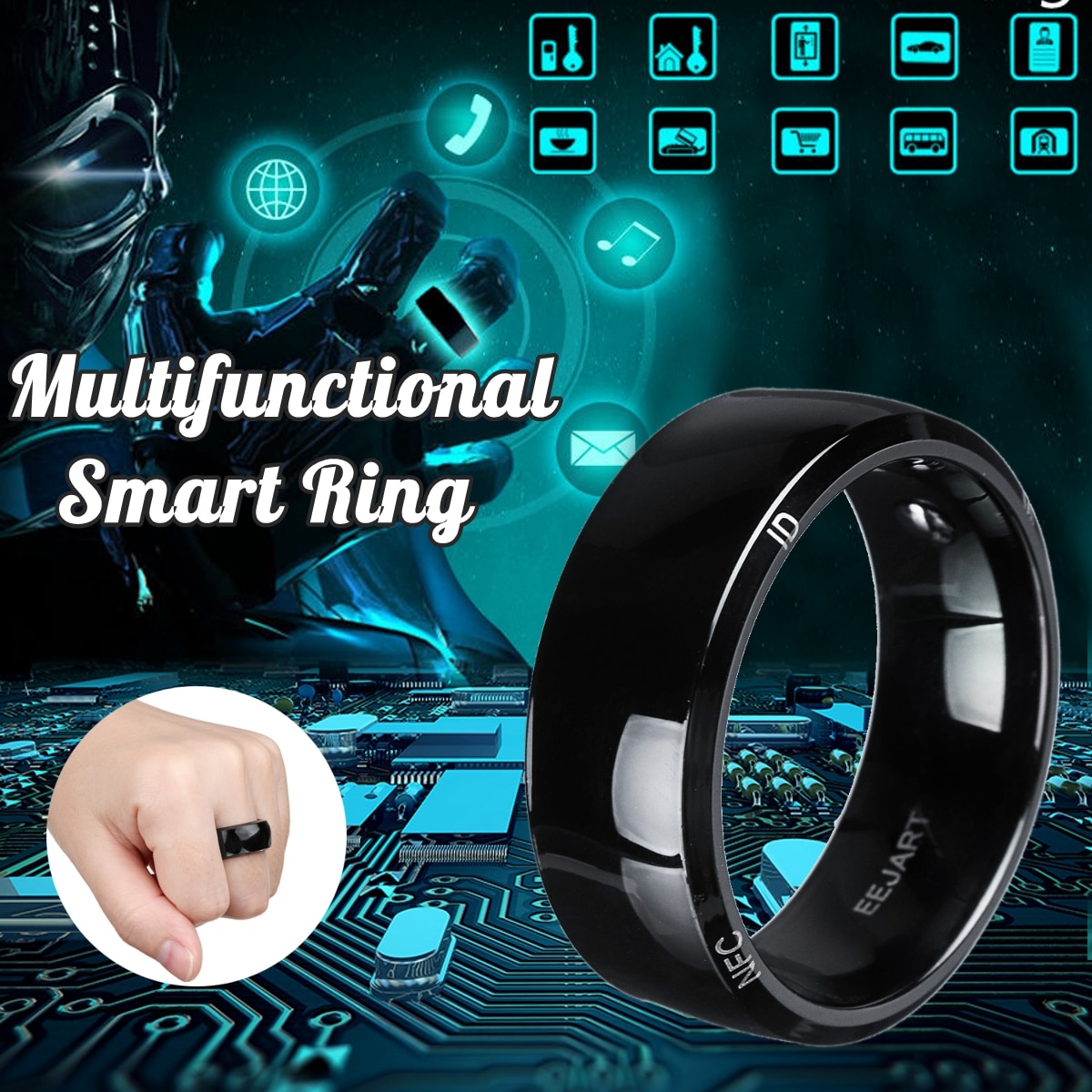 Vandtæt oplåsning sundhedsbeskyttelse smart ring slidteknologi magisk finger nfc ring til android windows nfc mobiltelefon