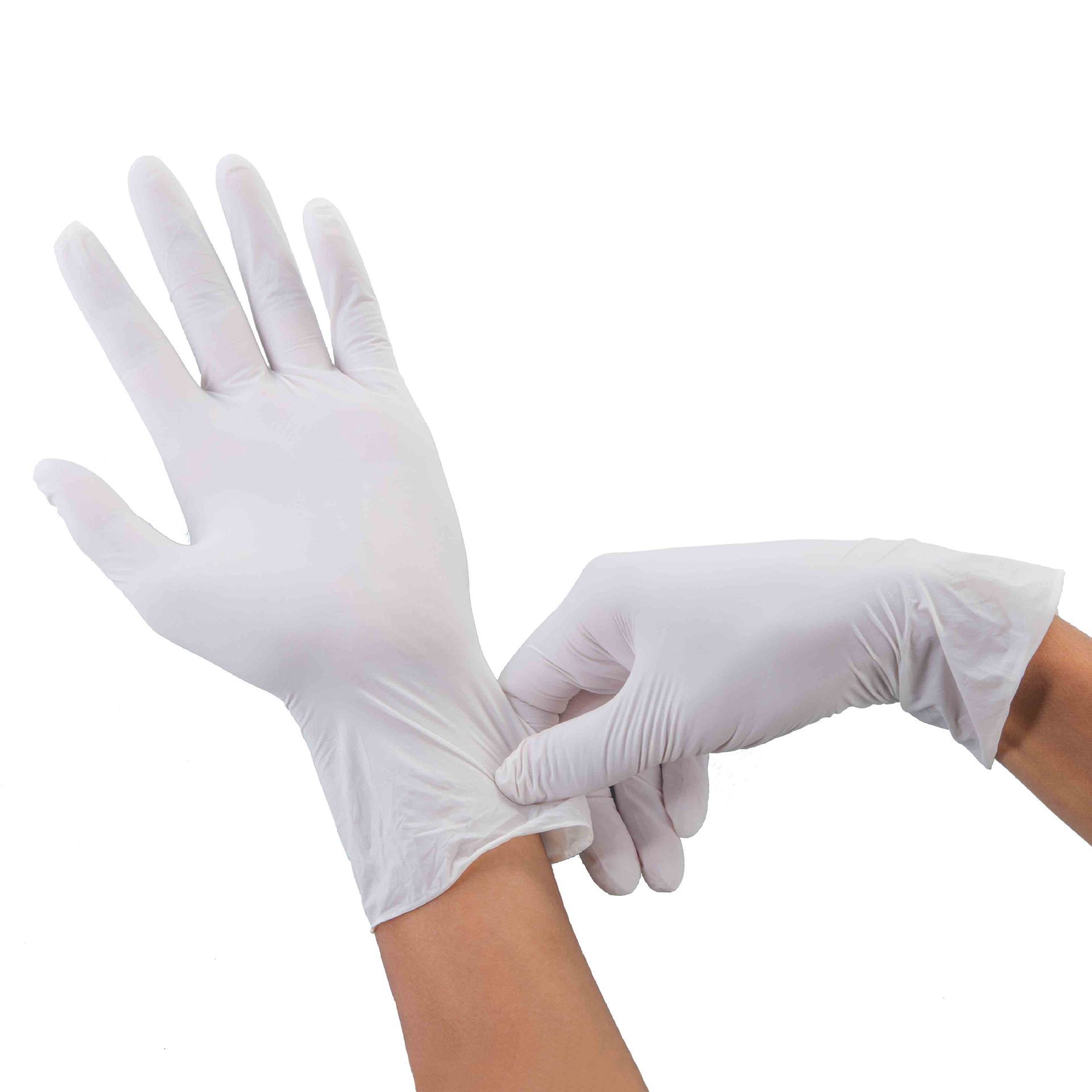 Gants jetables en Nitrile rose bleu, 100 pièces, protection anti-allergie, pour les mains, pour le travail, la cuisine, la vaisselle, mécanicien: WHITE / L-100Pcs