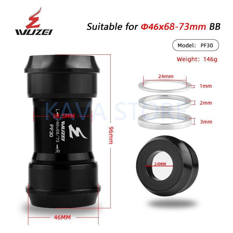 Support de pédalier fileté pour vtt SRAM, BB30 BB386 BB91 PF30 DUB 24/29mm, BB 68/73mm: PF30