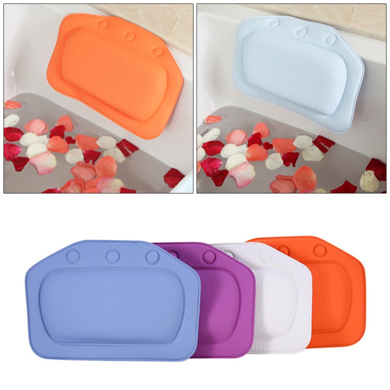Cojín suave de PVC antideslizante para bañera, almohada acolchada para Spa, reposacabezas, cuello Res, bañera de baño, Spa