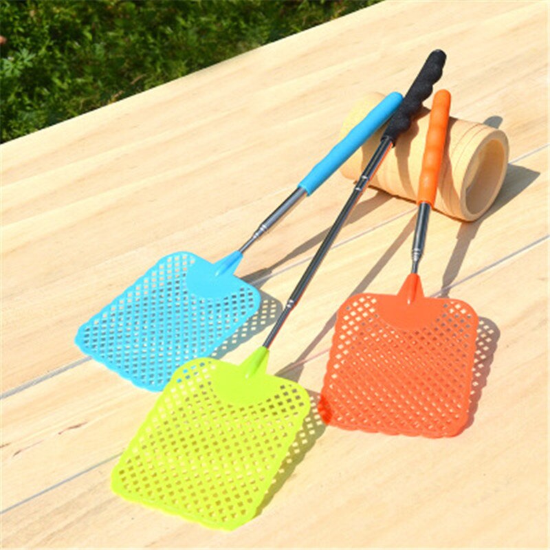 Telescopic Hand Racket Plastic Catcher Reusable Mosquito Handheld Color Extendable Bug Pest Bug Killer Fly Swatter